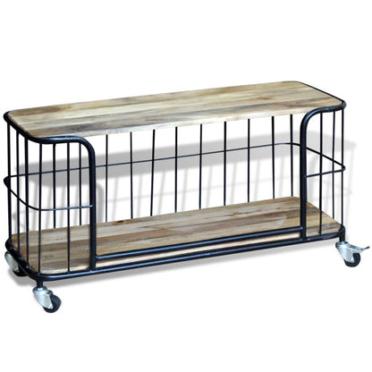 TV Cabinet Solid Mango Wood 100x40x45 cm - OLBRIT