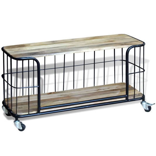 TV Cabinet Solid Mango Wood 100x40x45 cm - OLBRIT