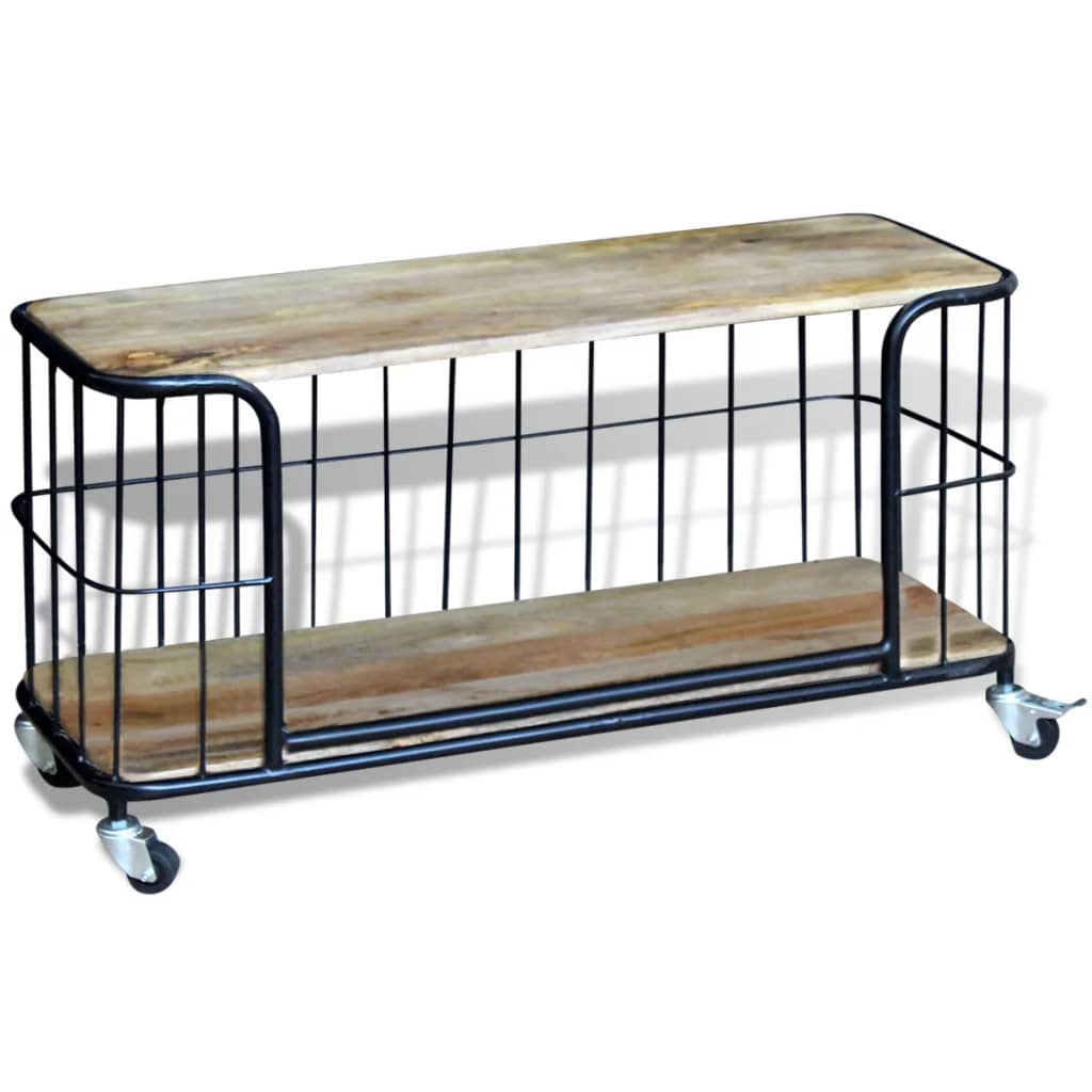TV Cabinet Solid Mango Wood 100x40x45 cm - OLBRIT