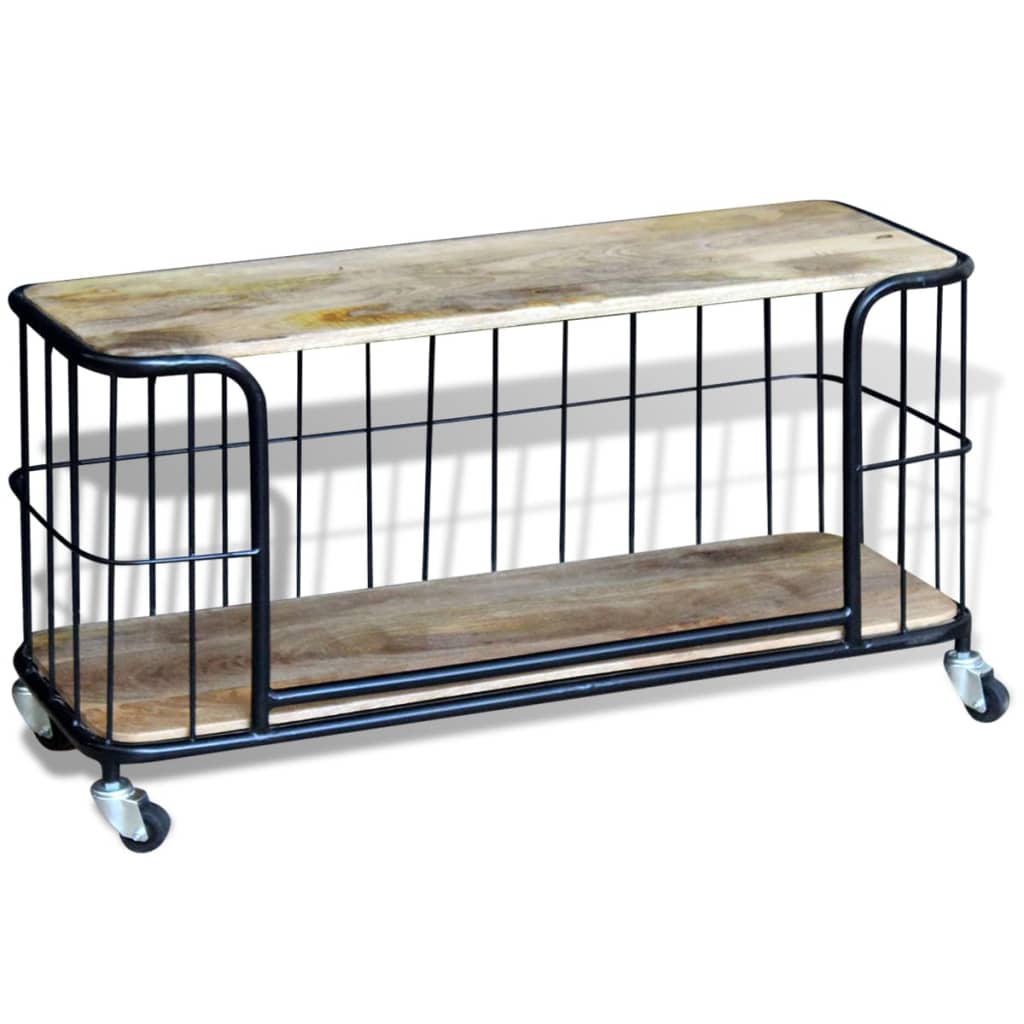 TV Cabinet Solid Mango Wood 100x40x45 cm - OLBRIT