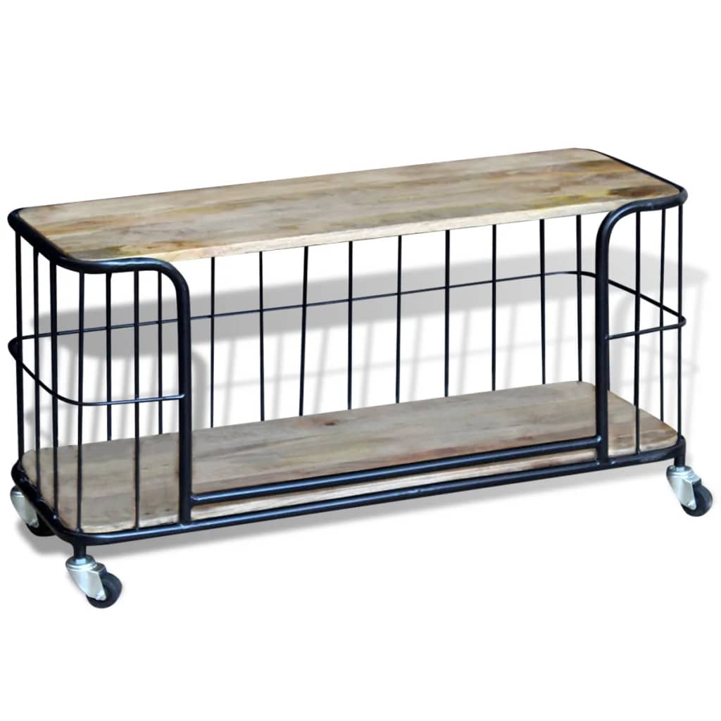 TV Cabinet Solid Mango Wood 100x40x45 cm - OLBRIT