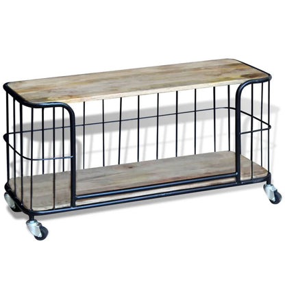 TV Cabinet Solid Mango Wood 100x40x45 cm - OLBRIT