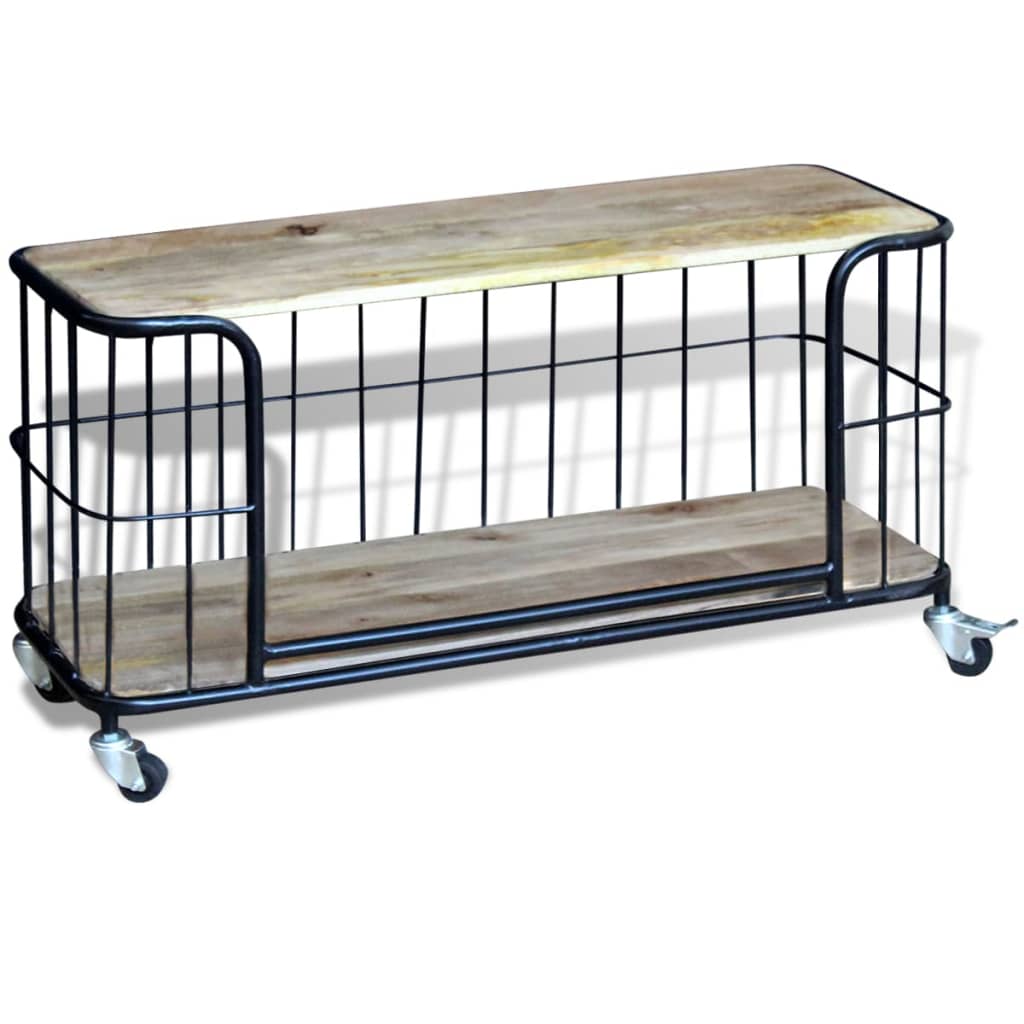 TV Cabinet Solid Mango Wood 100x40x45 cm - OLBRIT