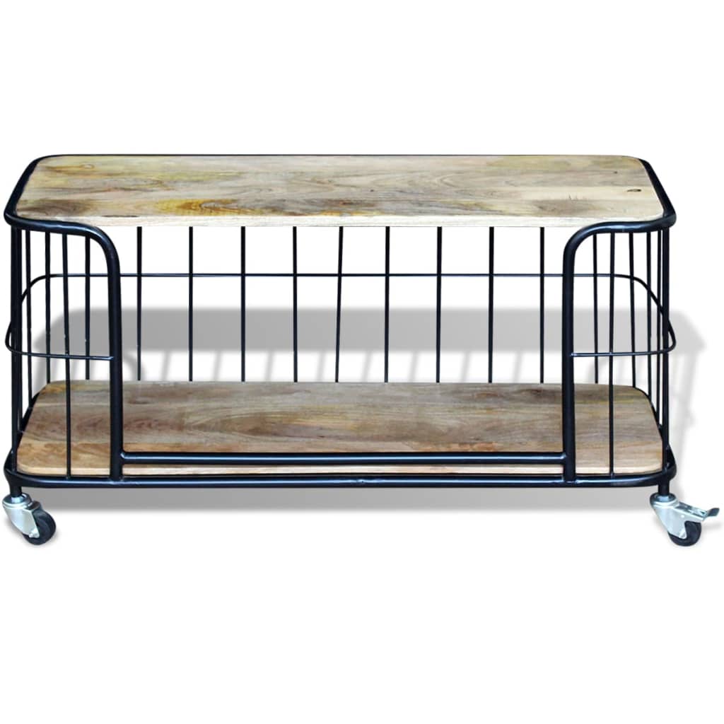 TV Cabinet Solid Mango Wood 100x40x45 cm - OLBRIT