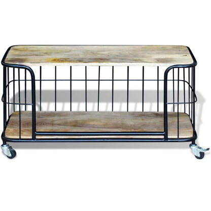 TV Cabinet Solid Mango Wood 100x40x45 cm - OLBRIT