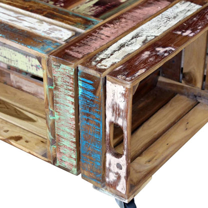 Coffee Table Solid Reclaimed Wood 70x70x35 cm - OLBRIT