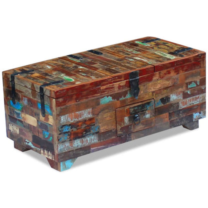 Coffee Table Box Chest Solid Reclaimed Wood 80x40x35 cm - OLBRIT