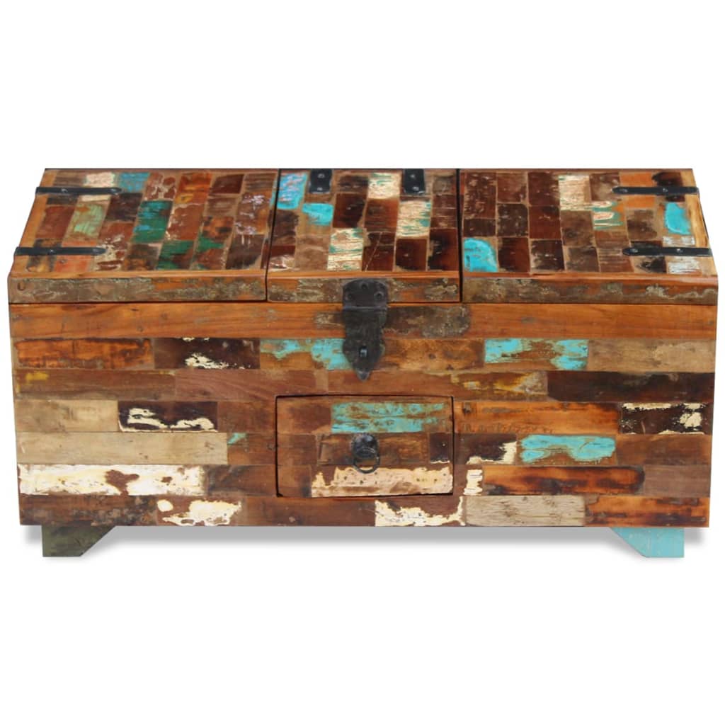 Coffee Table Box Chest Solid Reclaimed Wood 80x40x35 cm - OLBRIT