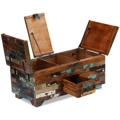Coffee Table Box Chest Solid Reclaimed Wood 80x40x35 cm - OLBRIT