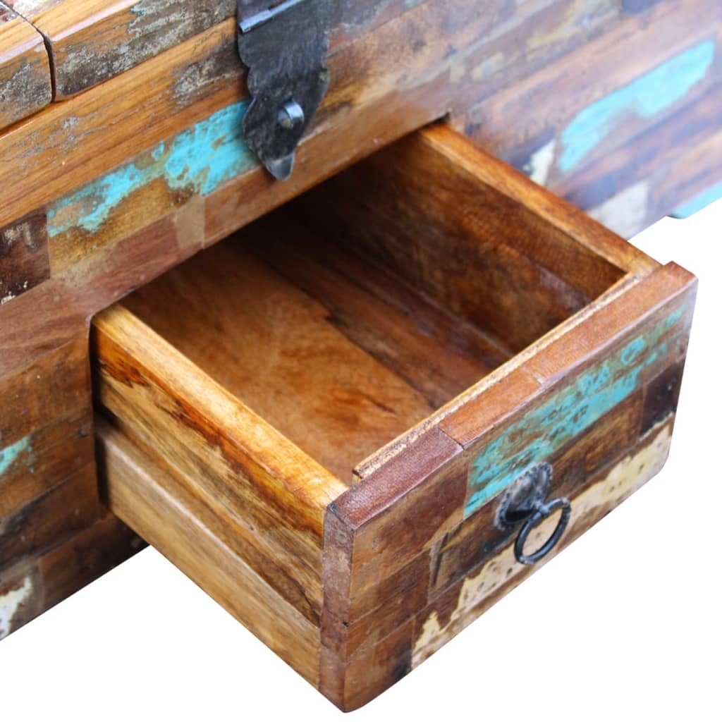 Coffee Table Box Chest Solid Reclaimed Wood 80x40x35 cm - OLBRIT