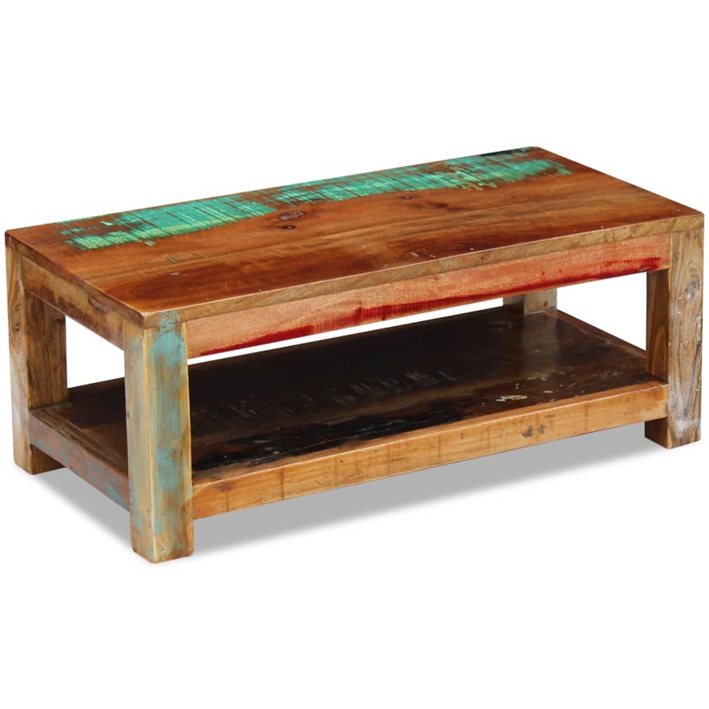 Coffee Table Solid Reclaimed Wood 90x45x35 cm - OLBRIT