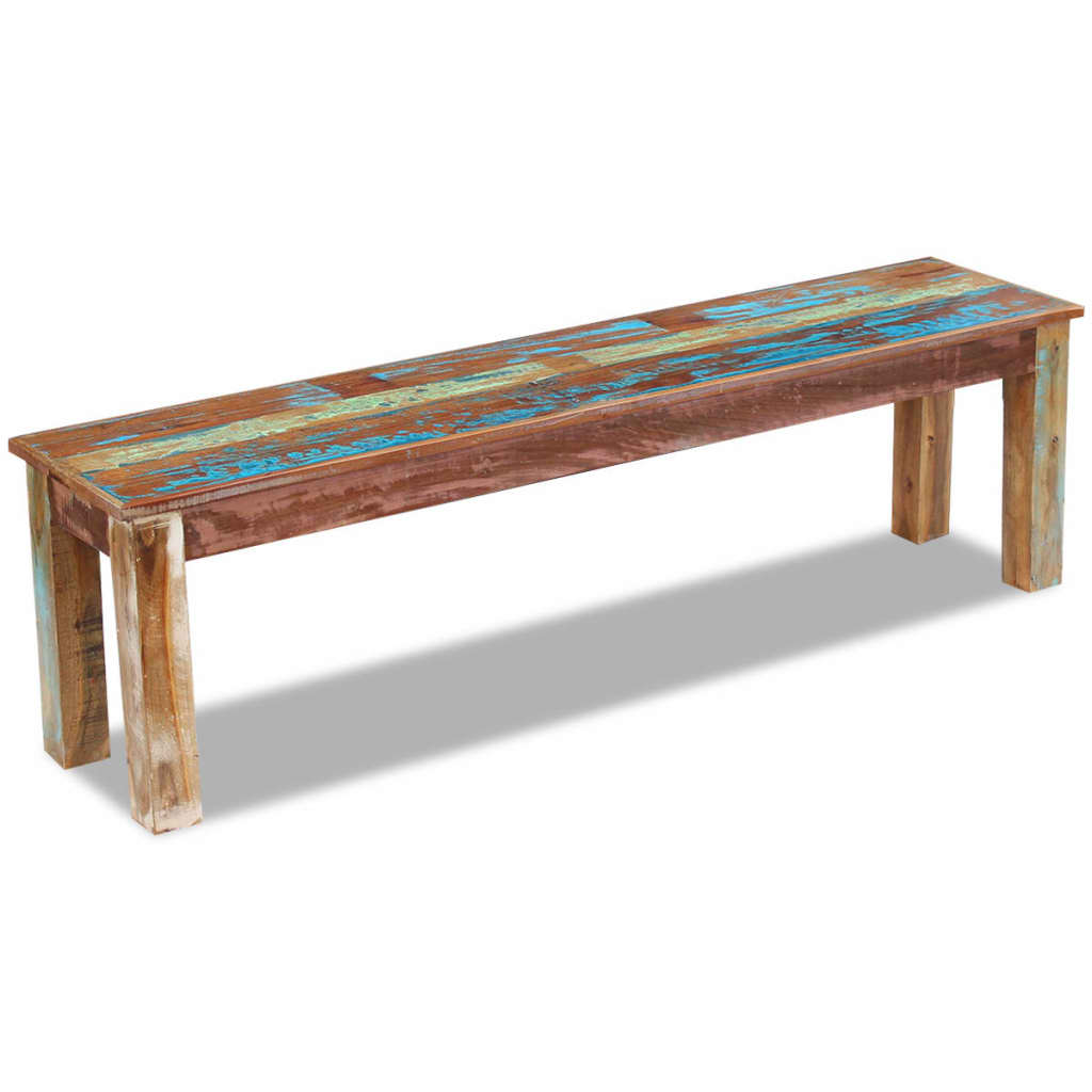 Bench Solid Reclaimed Wood 160x35x46 cm - OLBRIT