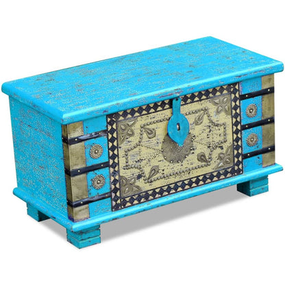 Storage Chest Blue Mango Wood 80x40x45 cm - OLBRIT