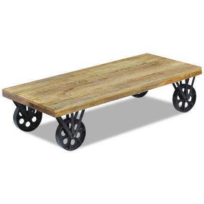 Industrial Coffee Table Mango Wood 120x60x30 cm - OLBRIT