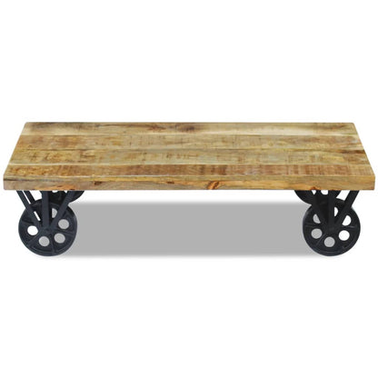 Industrial Coffee Table Mango Wood 120x60x30 cm - OLBRIT