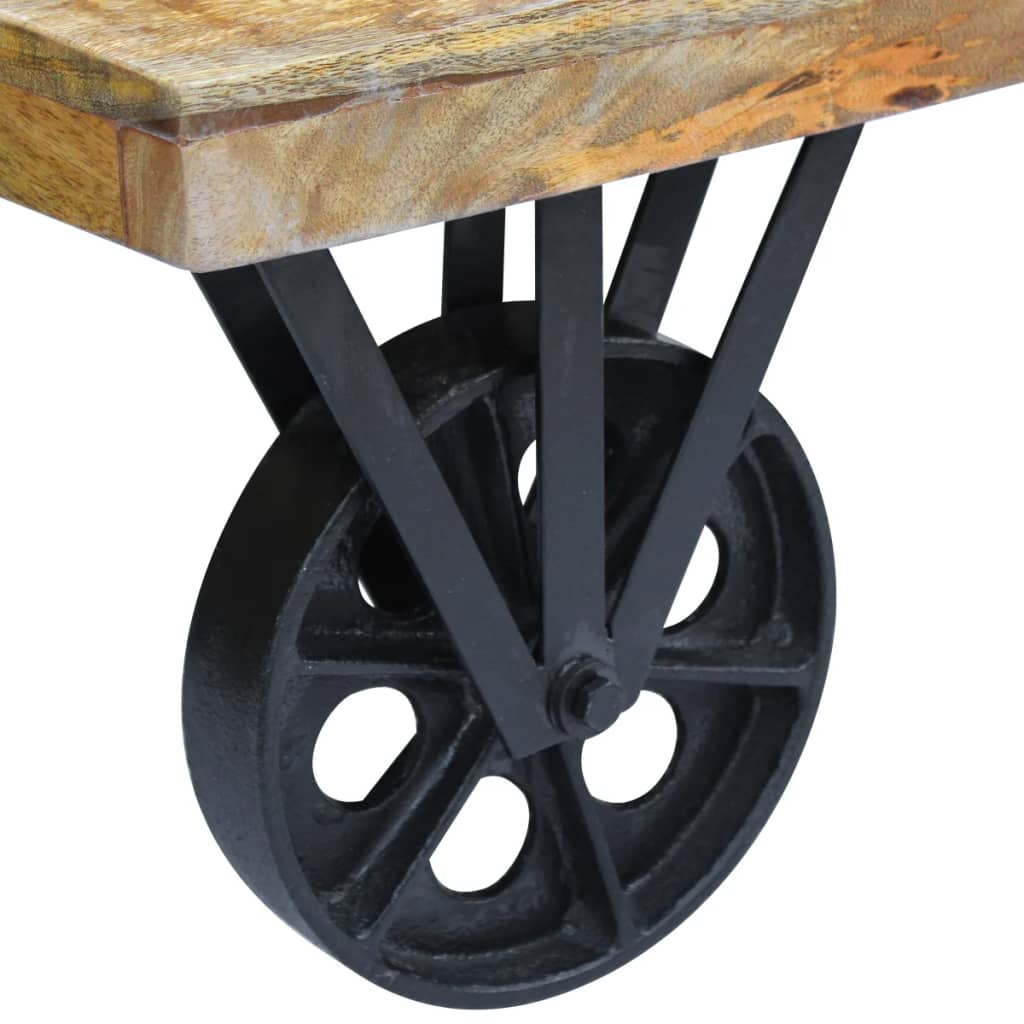 Industrial Coffee Table Mango Wood 120x60x30 cm - OLBRIT