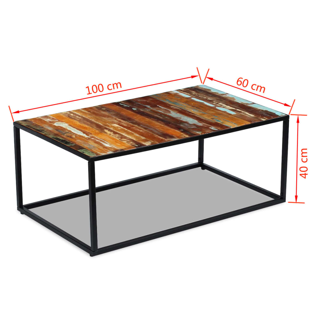 Coffee Table Solid Reclaimed Wood 100x60x40 cm - OLBRIT