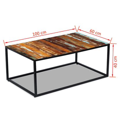 Coffee Table Solid Reclaimed Wood 100x60x40 cm - OLBRIT