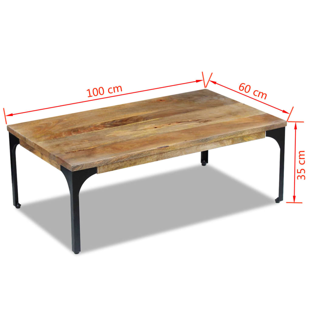 Coffee Table Mango Wood 100x60x35 cm - OLBRIT