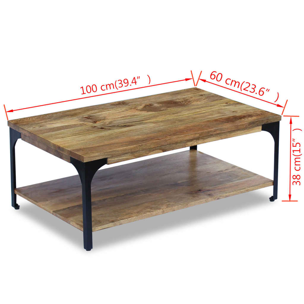 Coffee Table Mango Wood 100x60x38 cm - OLBRIT