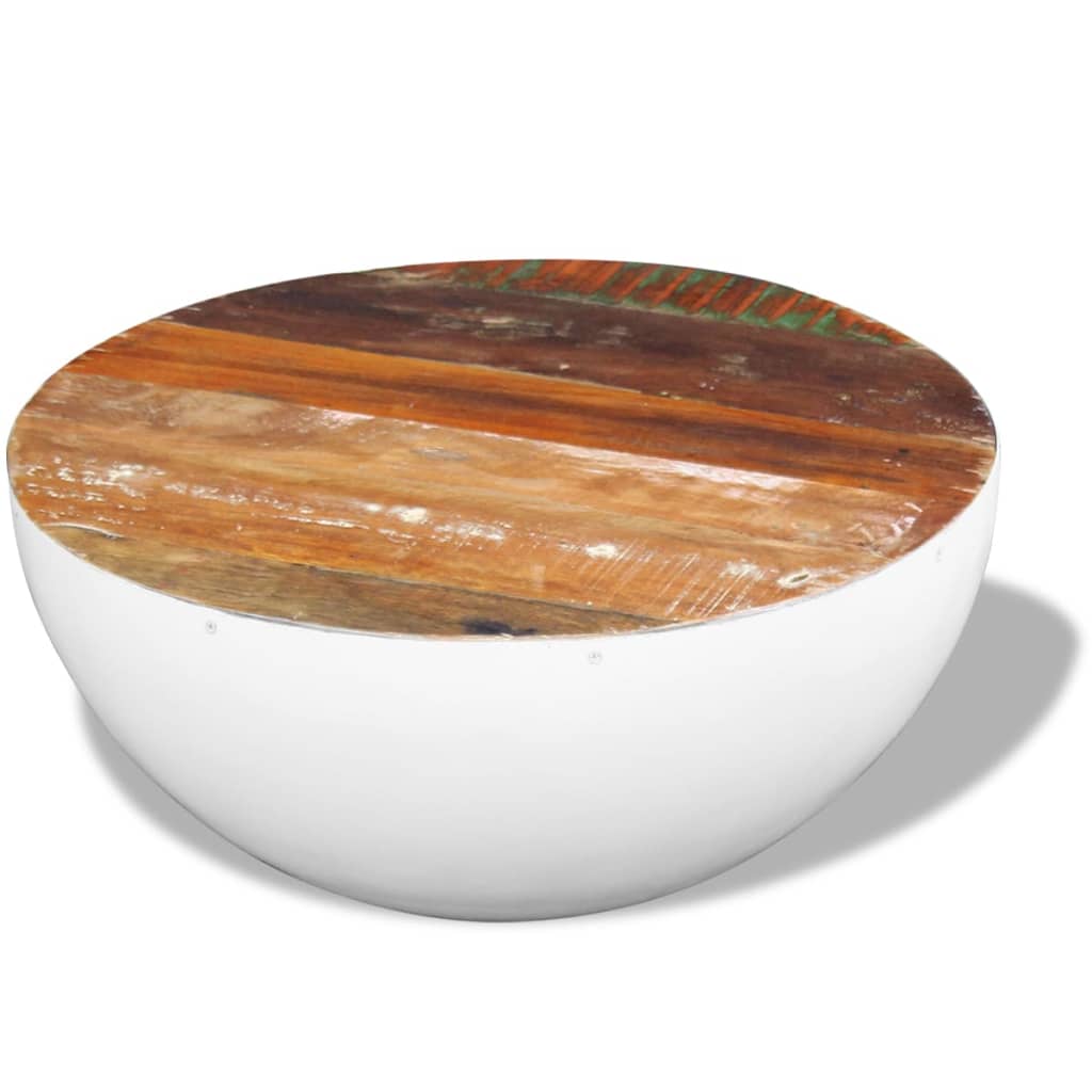 Bowl Shaped Coffee Table Solid Reclaimed Wood 60x60x30 cm - OLBRIT