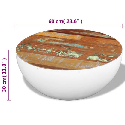 Bowl Shaped Coffee Table Solid Reclaimed Wood 60x60x30 cm - OLBRIT