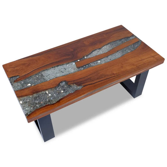 Coffee Table Teak Resin 100x50 cm - OLBRIT