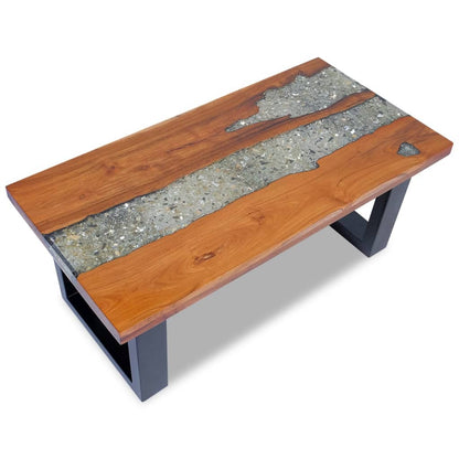 Coffee Table Teak Resin 100x50 cm - OLBRIT