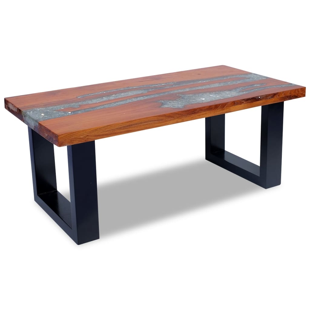 Coffee Table Teak Resin 100x50 cm - OLBRIT