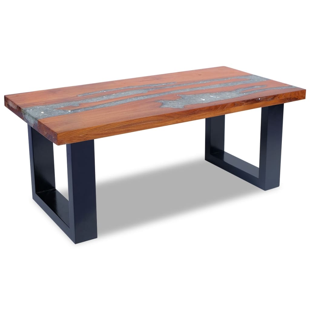 Coffee Table Teak Resin 100x50 cm - OLBRIT