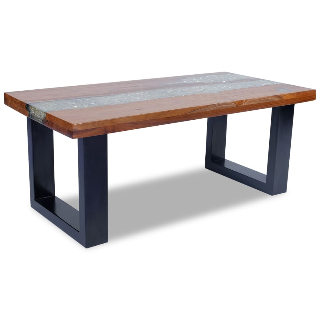 Coffee Table Teak Resin 100x50 cm - OLBRIT