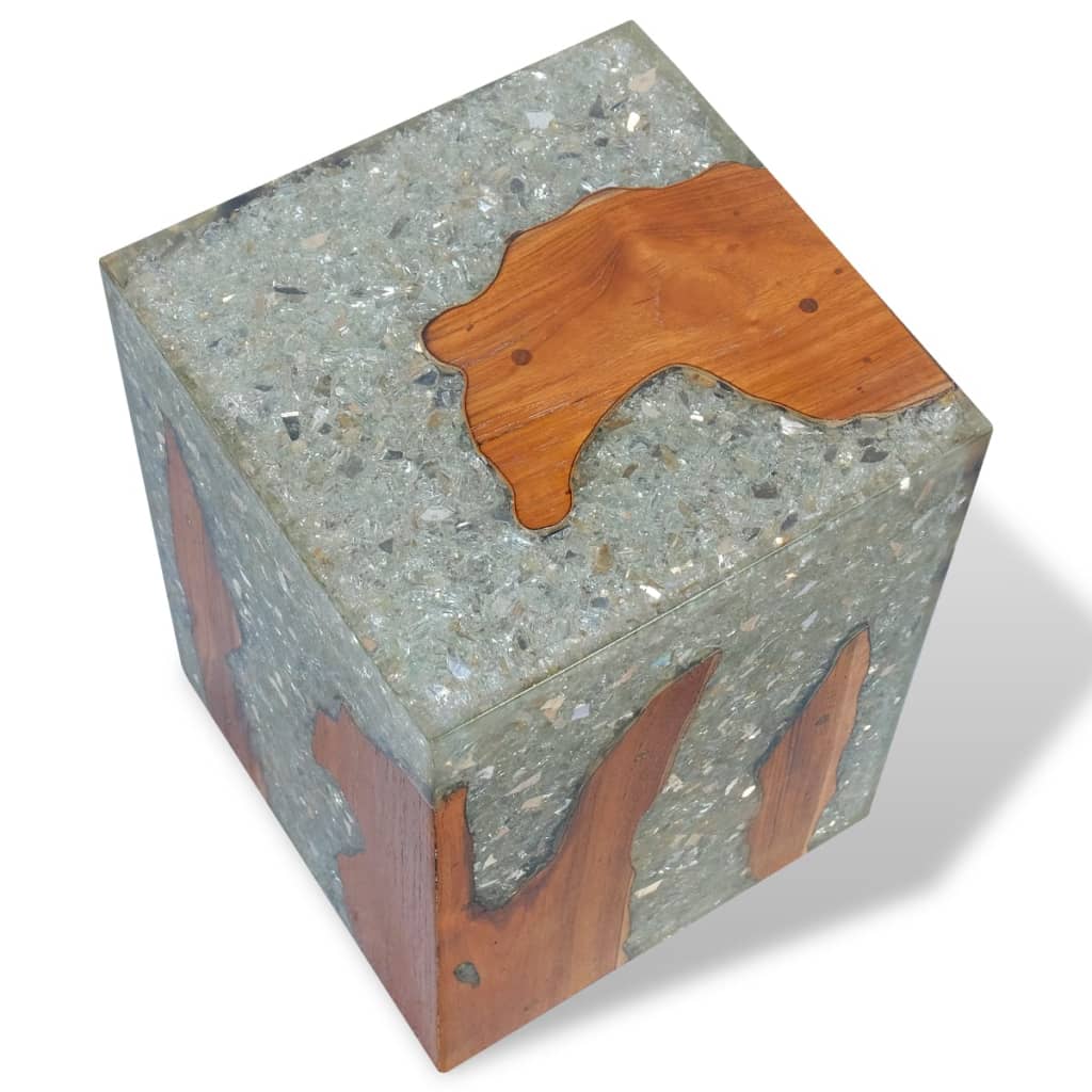 Stool Solid Teak Wood and Resin - OLBRIT