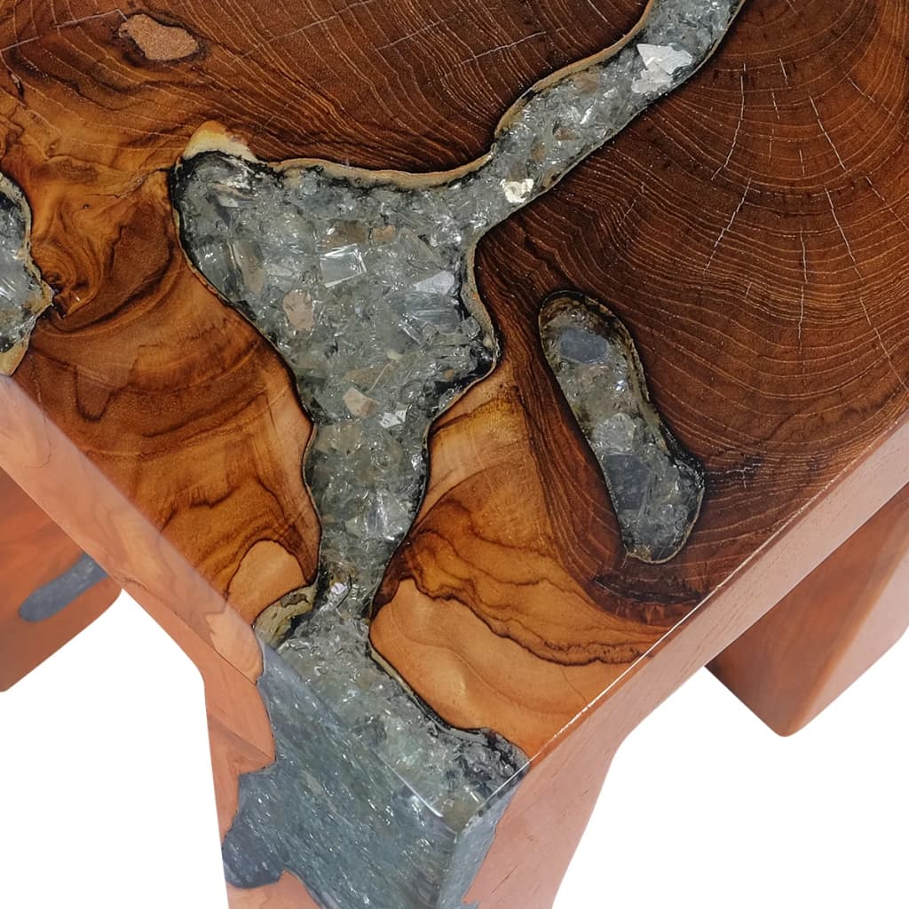 Stool Solid Teak Wood and Resin - OLBRIT