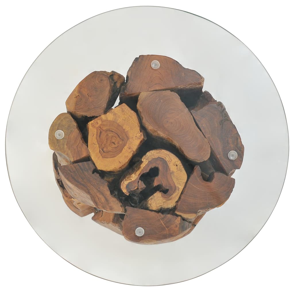 Coffee Table Solid Teak Driftwood 60 cm - OLBRIT