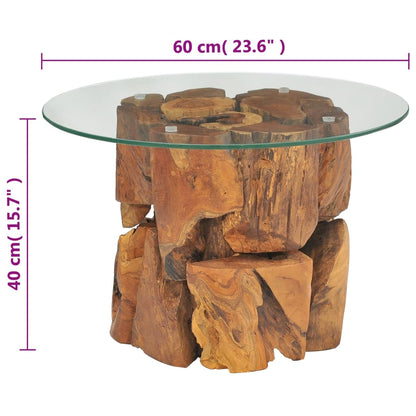 Coffee Table Solid Teak Driftwood 60 cm - OLBRIT
