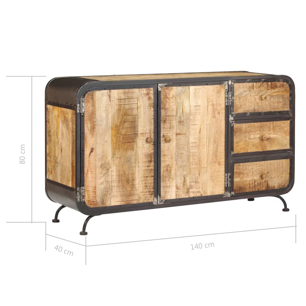 Sideboard 140x40x80 cm Solid Mango Wood - OLBRIT