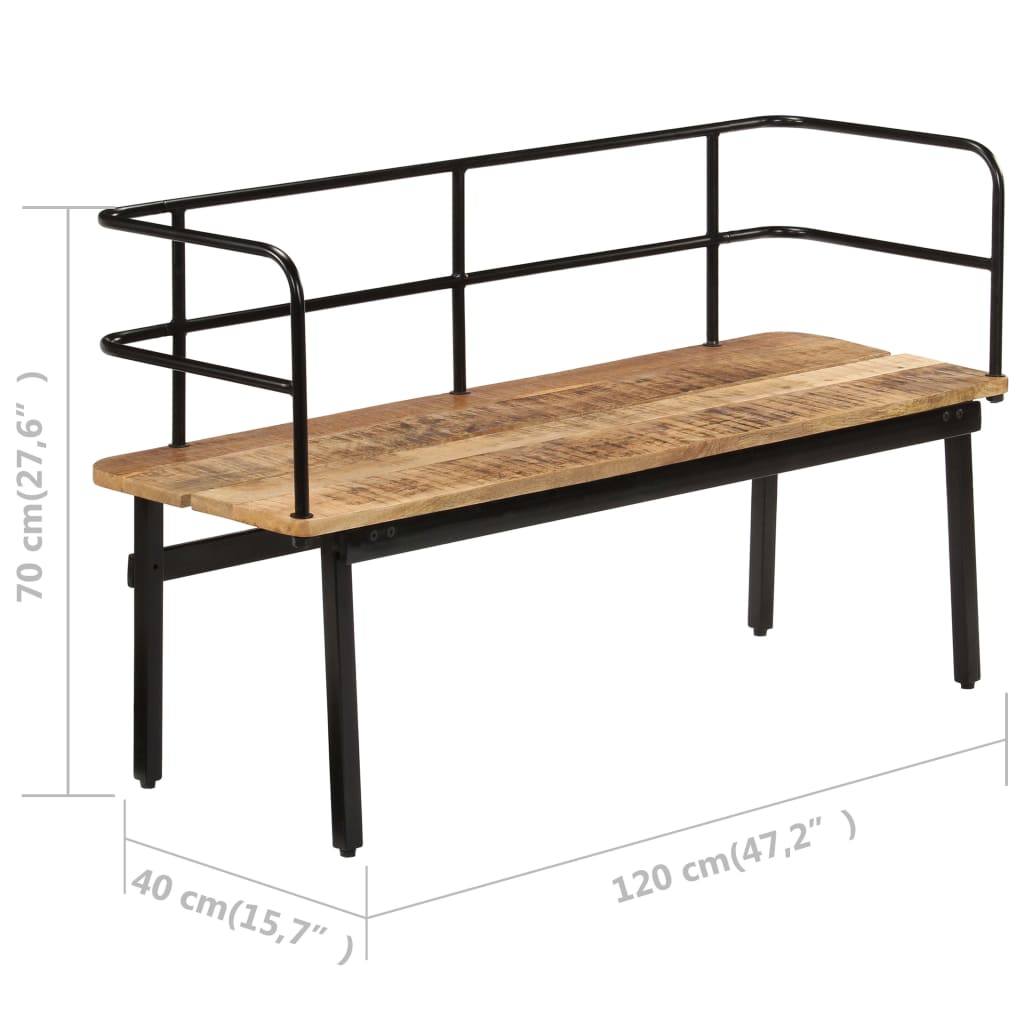 Bench 120x40x70 cm Solid Mango Wood - OLBRIT