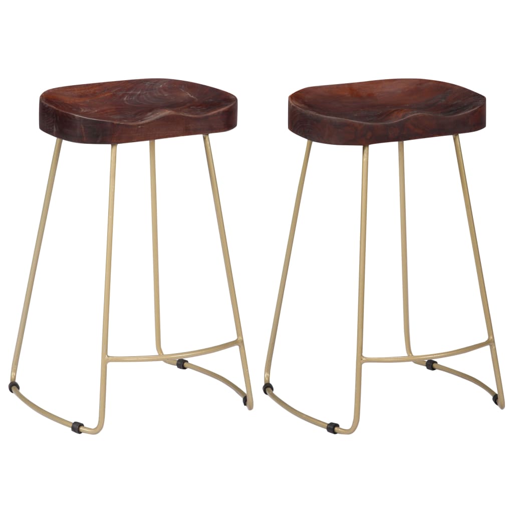 Gavin Bar Stools 2 pcs Solid Mango Wood - OLBRIT