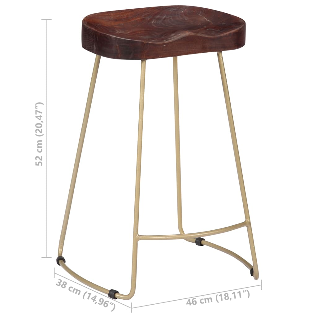 Gavin Bar Stools 2 pcs Solid Mango Wood - OLBRIT