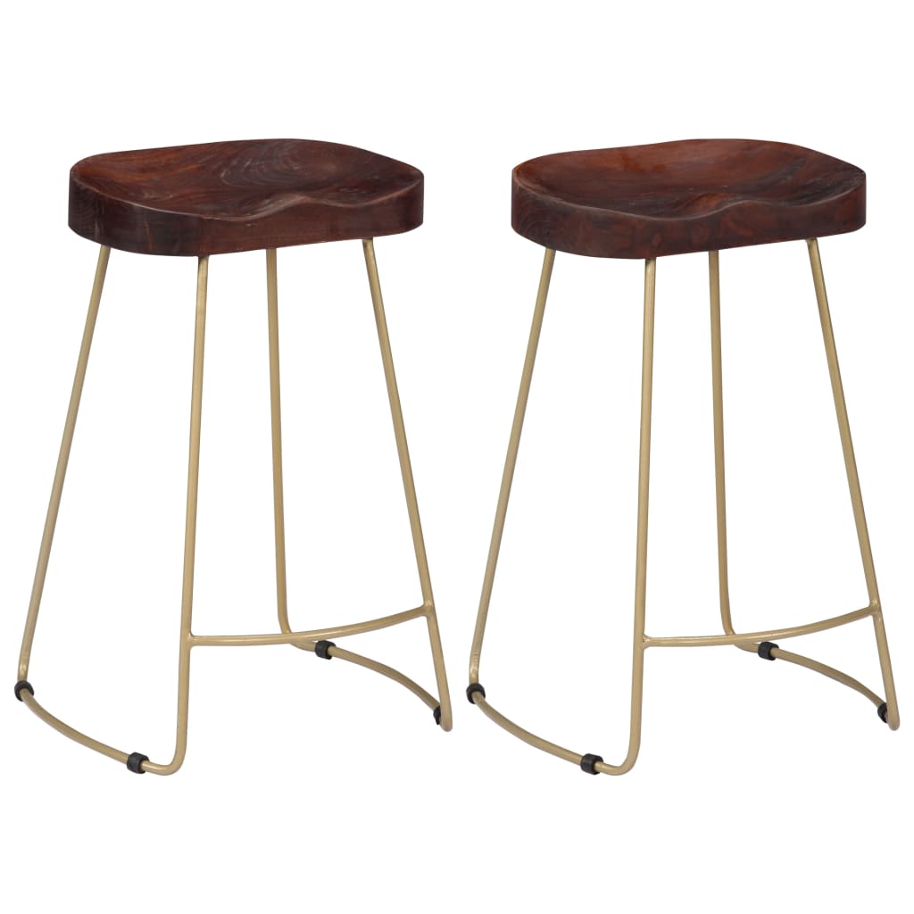 Gavin Bar Stools 2 pcs Solid Mango Wood - OLBRIT