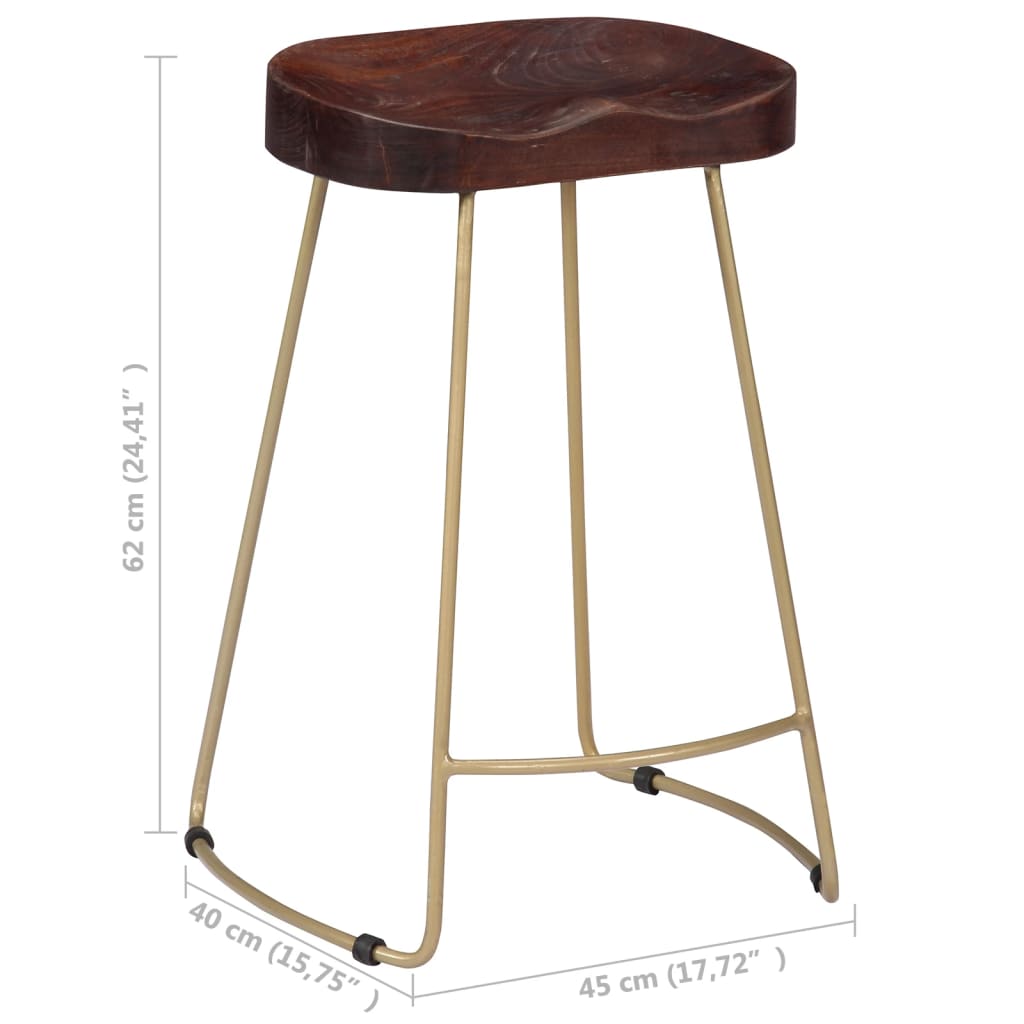 Gavin Bar Stools 2 pcs Solid Mango Wood - OLBRIT