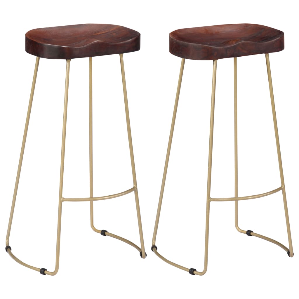 Gavin Bar Stools 2 pcs Solid Mango Wood - OLBRIT