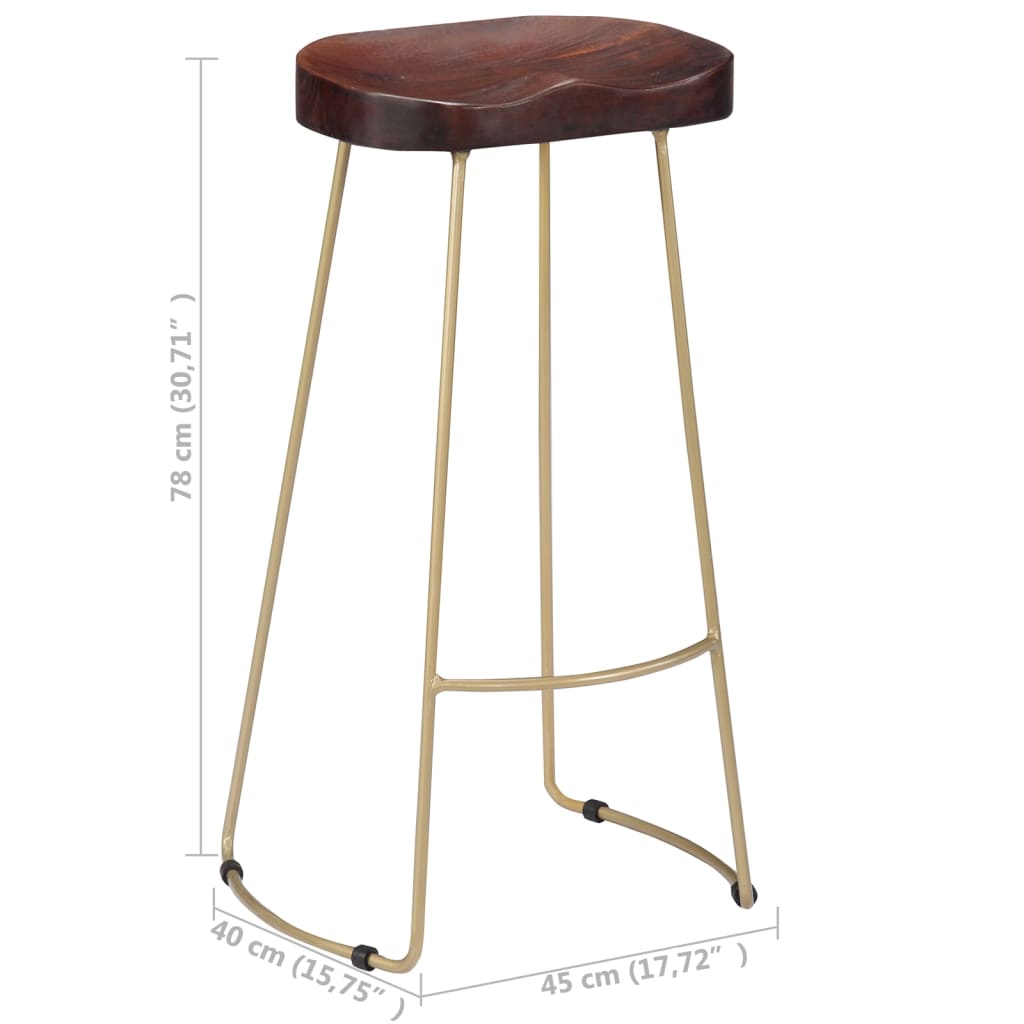 Gavin Bar Stools 2 pcs Solid Mango Wood - OLBRIT