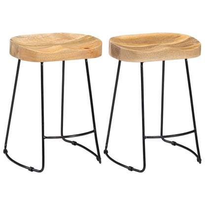 Gavin Bar Stools 2 pcs Solid Mango Wood - OLBRIT