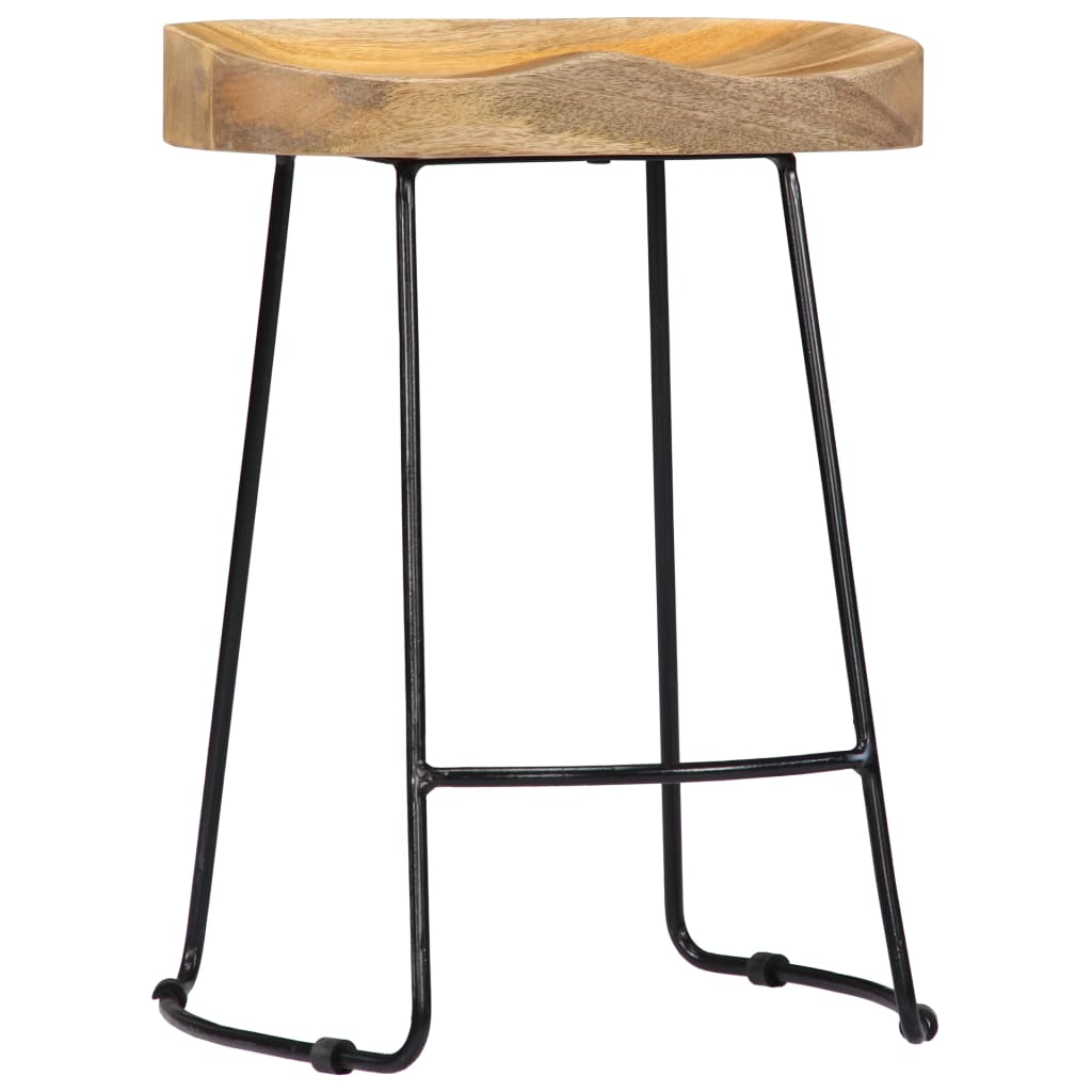 Gavin Bar Stools 2 pcs Solid Mango Wood - OLBRIT