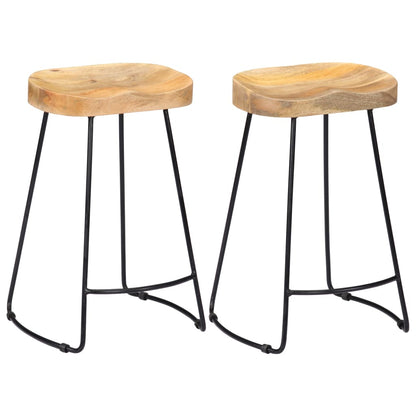 Gavin Bar Stools 2 pcs Solid Mango Wood - OLBRIT