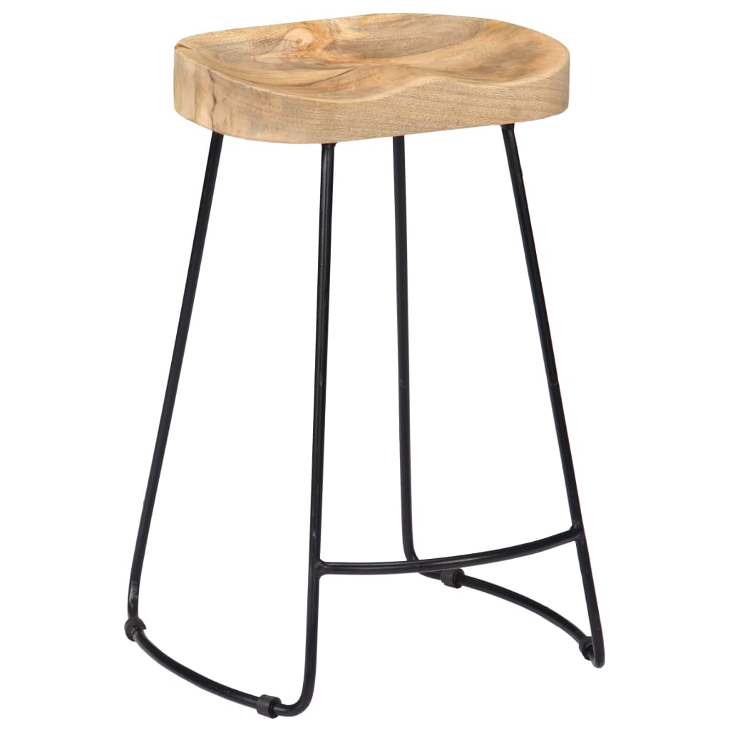 Gavin Bar Stools 2 pcs Solid Mango Wood - OLBRIT