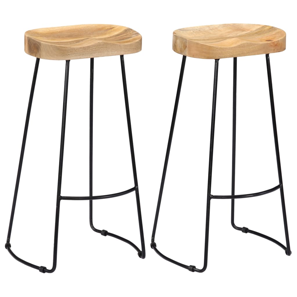 Gavin Bar Stools 2 pcs Solid Mango Wood - OLBRIT