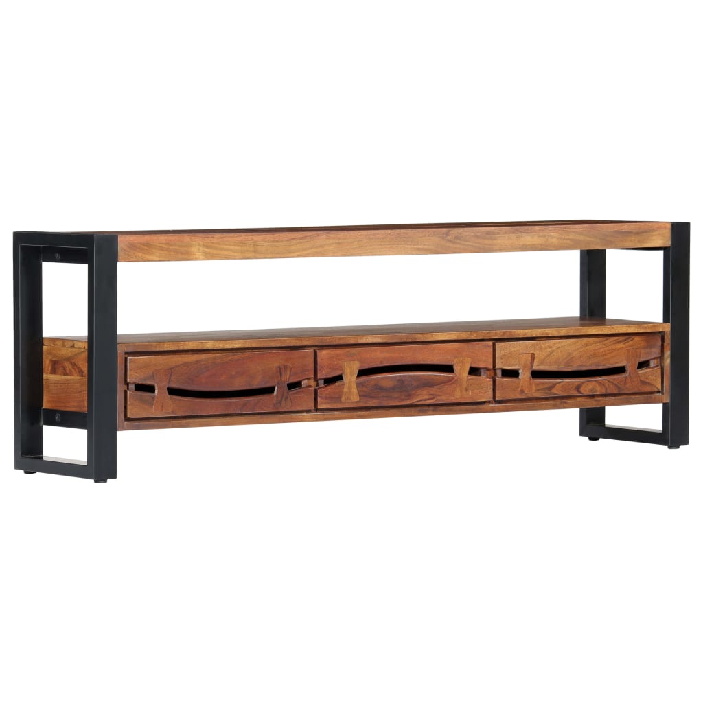 TV Cabinet 140x30x45 cm Solid Acacia Wood - OLBRIT