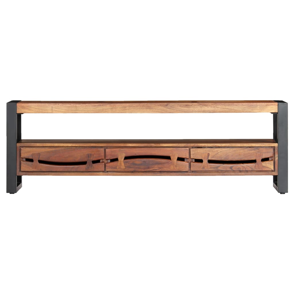 TV Cabinet 140x30x45 cm Solid Acacia Wood - OLBRIT